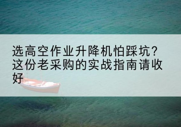 北辰区高空作业升降机厂家推荐-选高空作业升降机怕踩坑？这份老采购的实战指南请收好